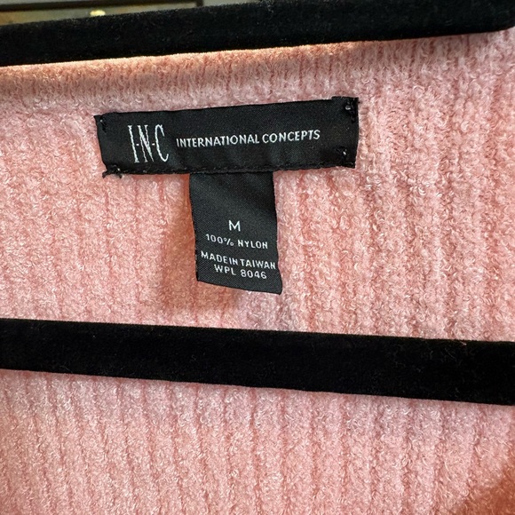 INC International Concepts Pink Ribbed V-Neck Sweater - Picture 2 of 3